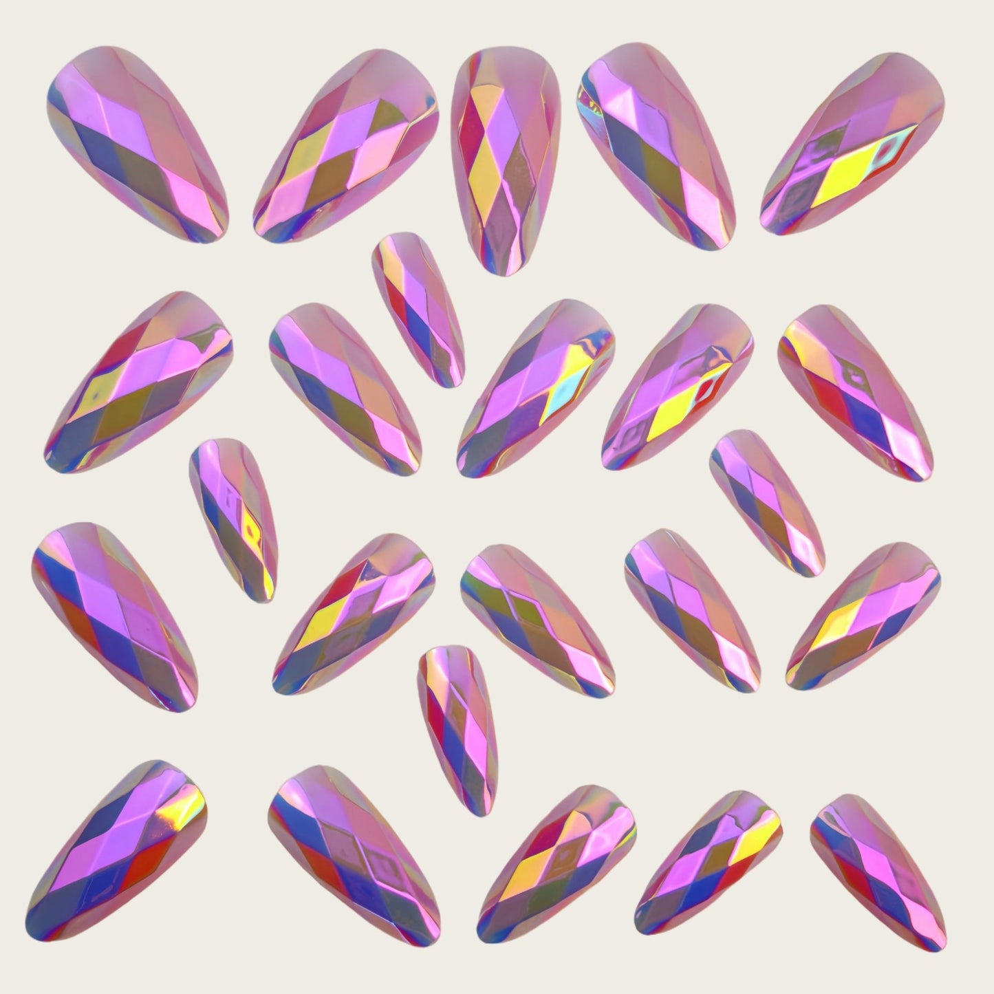 Artificial nails with geometric crystal design Acalora