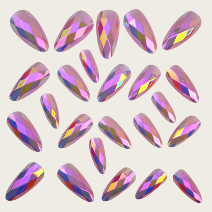 Artificial nails with geometric crystal design Acalora