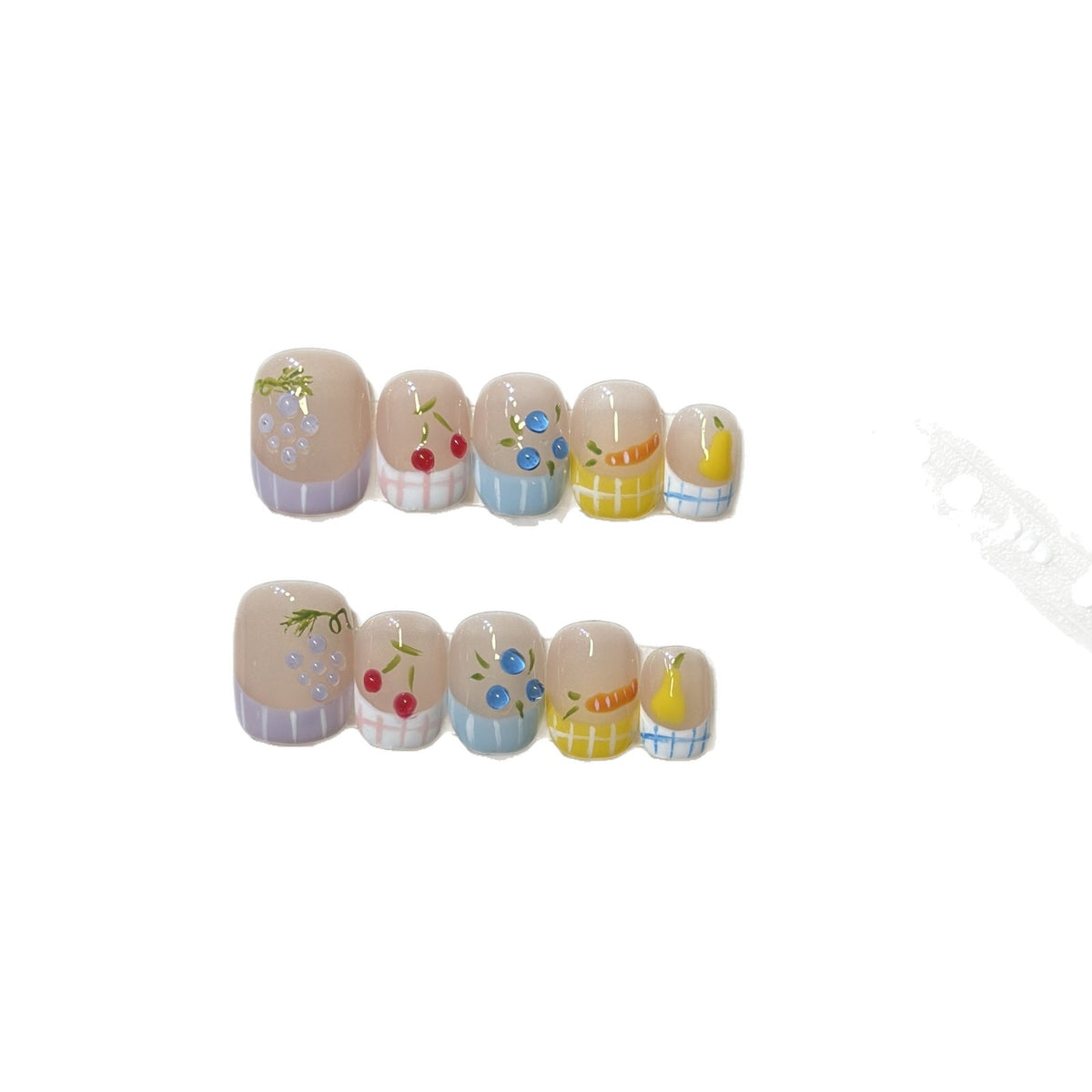 Artistic Fruit-Inspired Press-On Nail Set Acalora