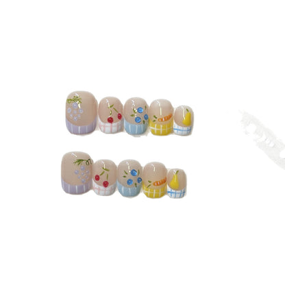 Artistic Fruit-Inspired Press-On Nail Set Acalora