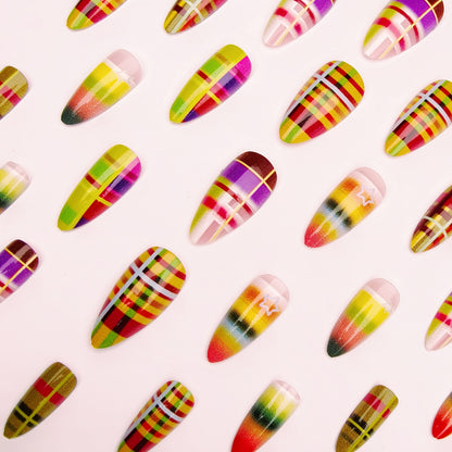 Artistic Plaid Nail Art Acalora