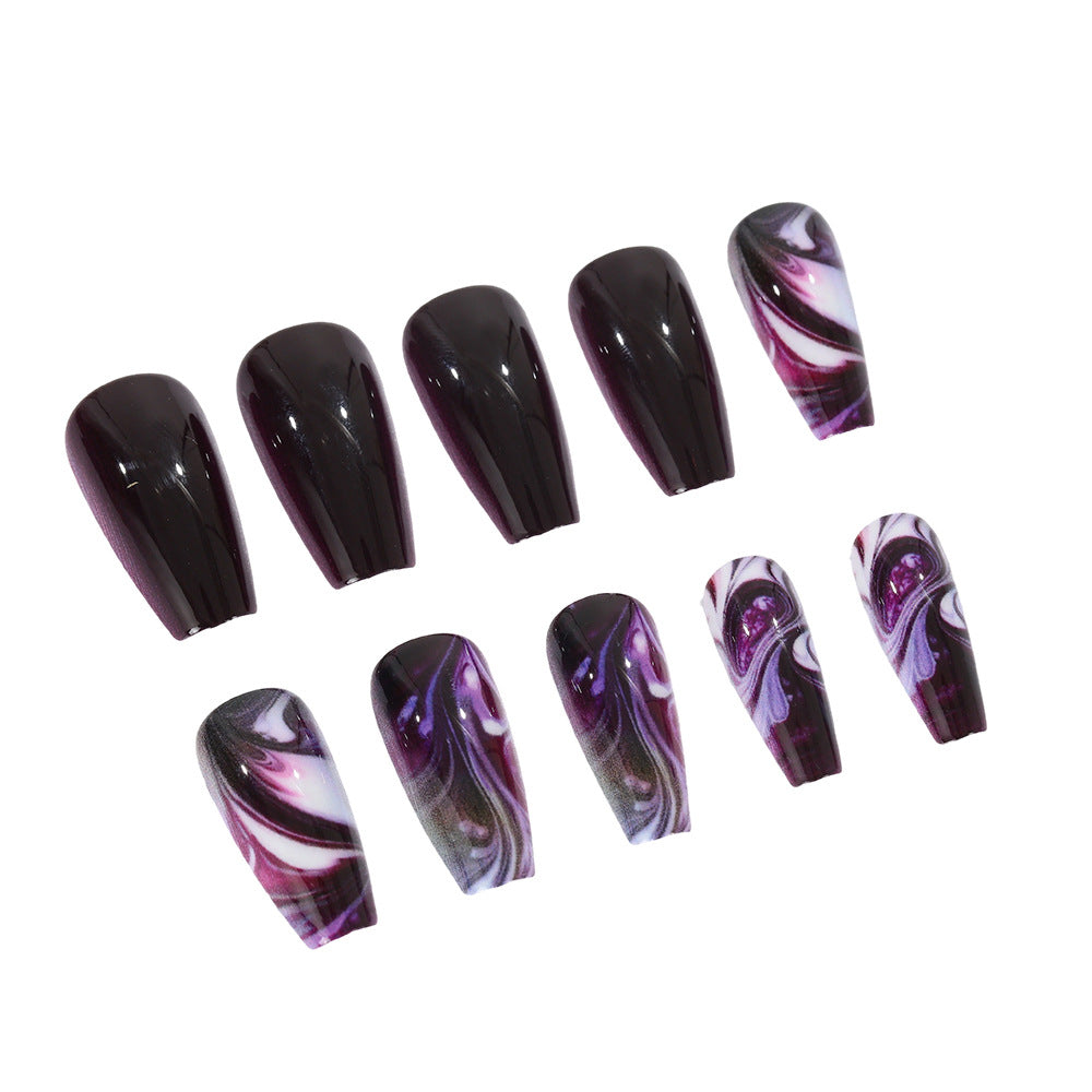 Artificial nails in modern marble design Acalora
