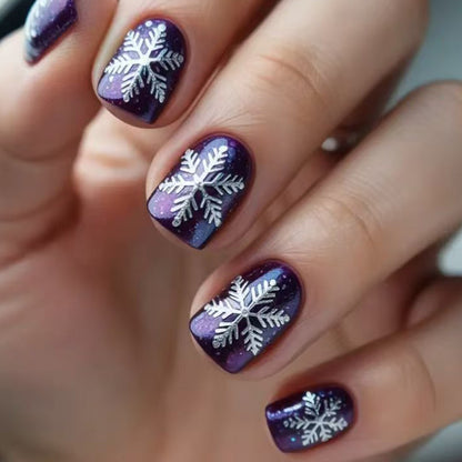 Winter-Theme Frosted Nail Art Acalora