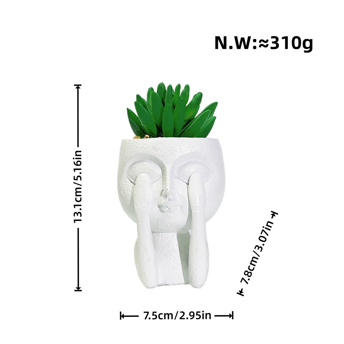 Plant pot with face motif Acalora