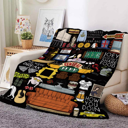 Cozy Character-Themed Fleece Throw Blanket