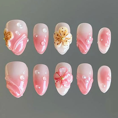 Floral Embellished Press-On Nails Acalora 1788495843