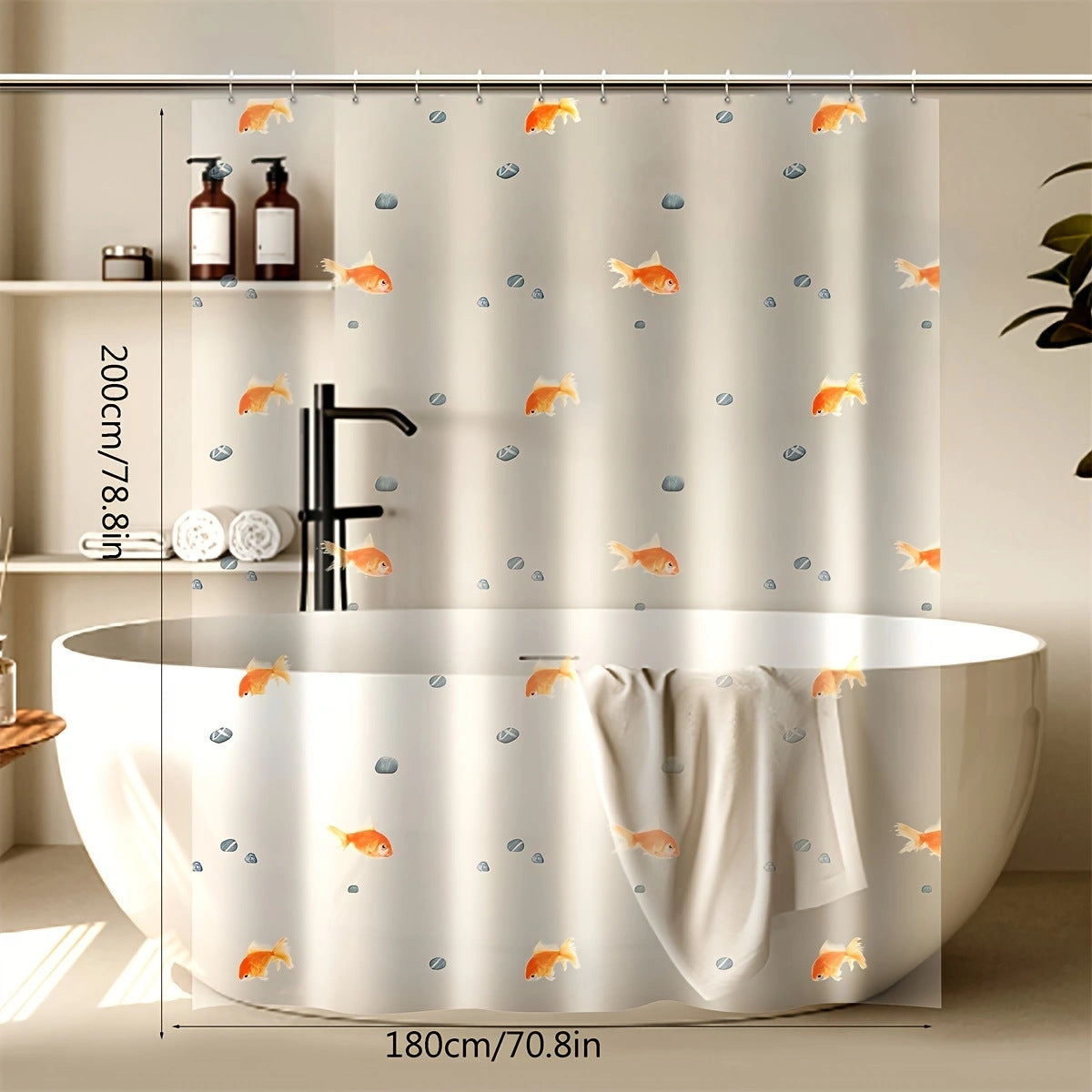 Goldfish Pattern Shower Curtain