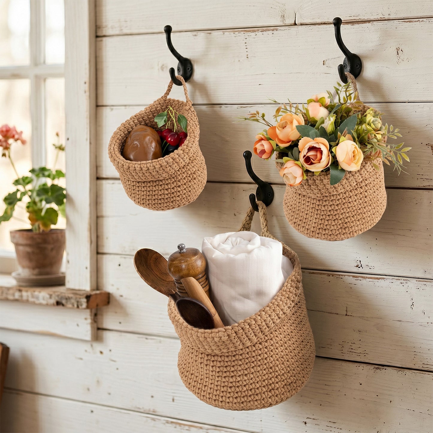 Decorative Macrame Storage Basket Acalora
