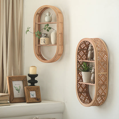 Wall shelf made of natural rattan Acalora