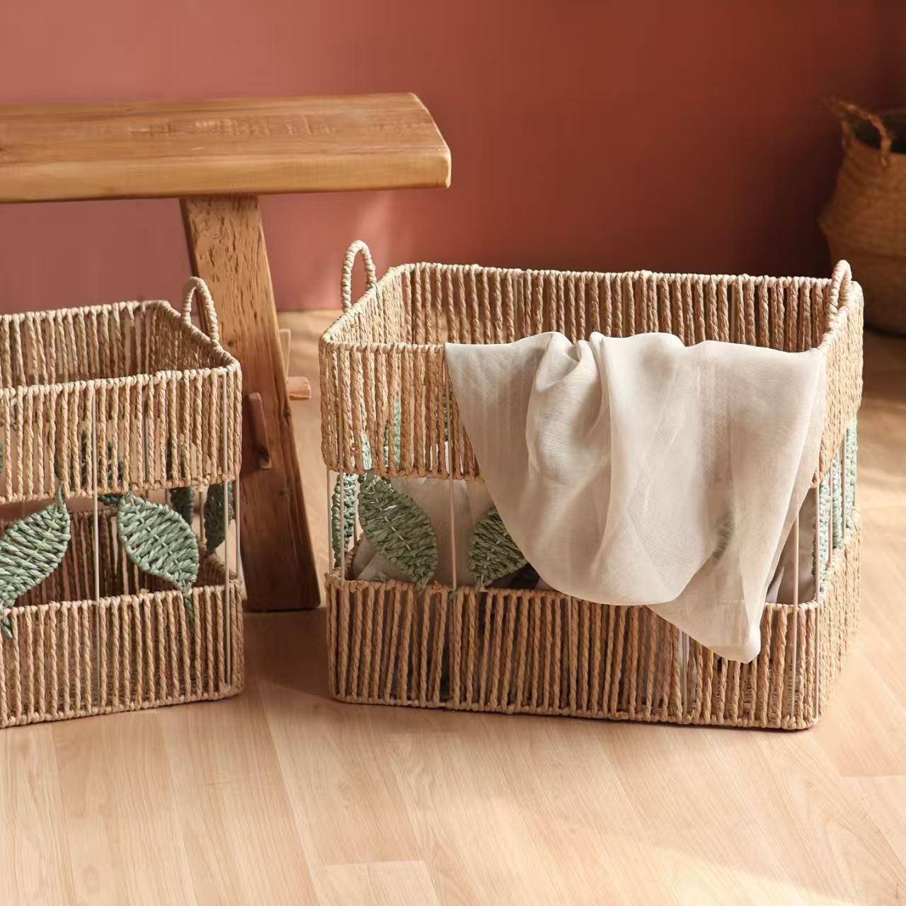 Decorative Storage Basket Made of Natural Material Acalora