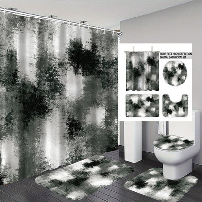 Abstract Design Four-Piece Digital Bathroom Set