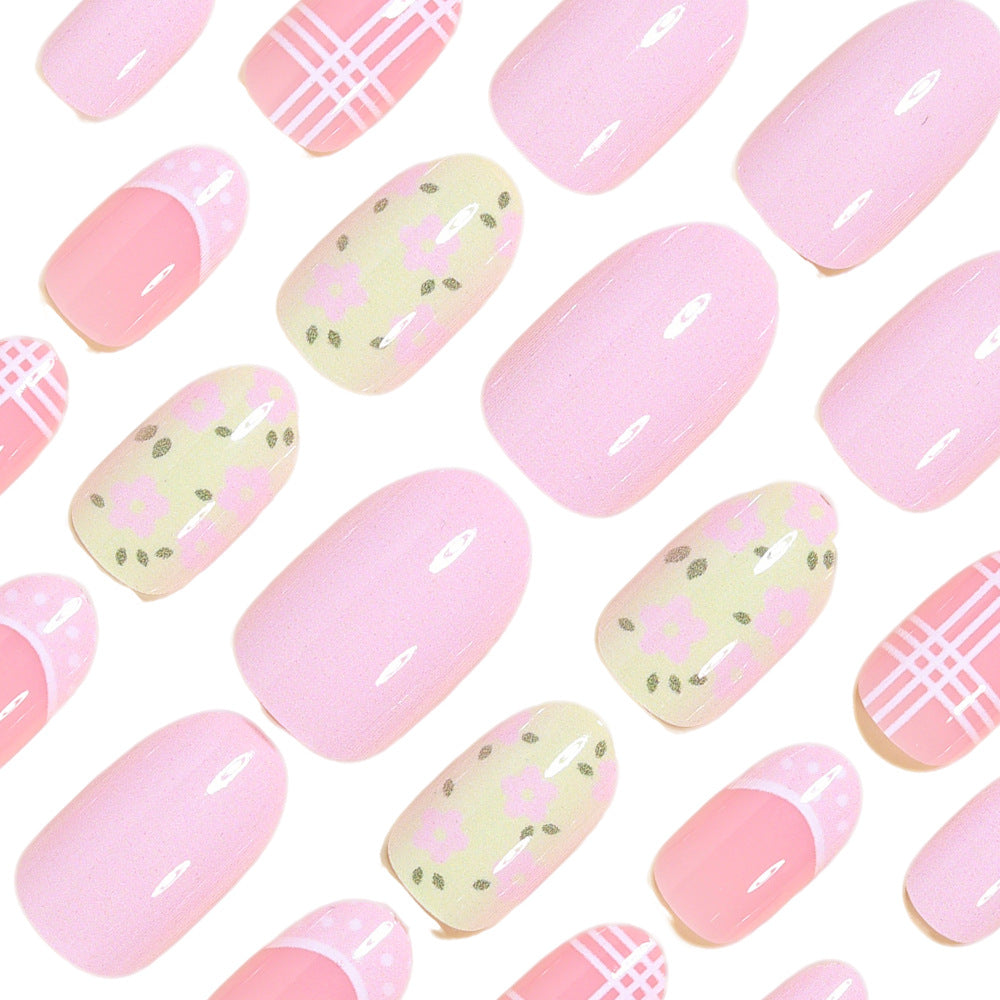 Floral Patterned Press-On Nail Art Tips Acalora
