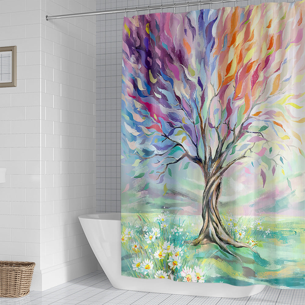 Artistic Tree Design Shower Curtain