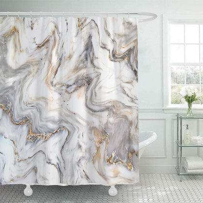 Elegant Marble-Patterned Shower Curtain