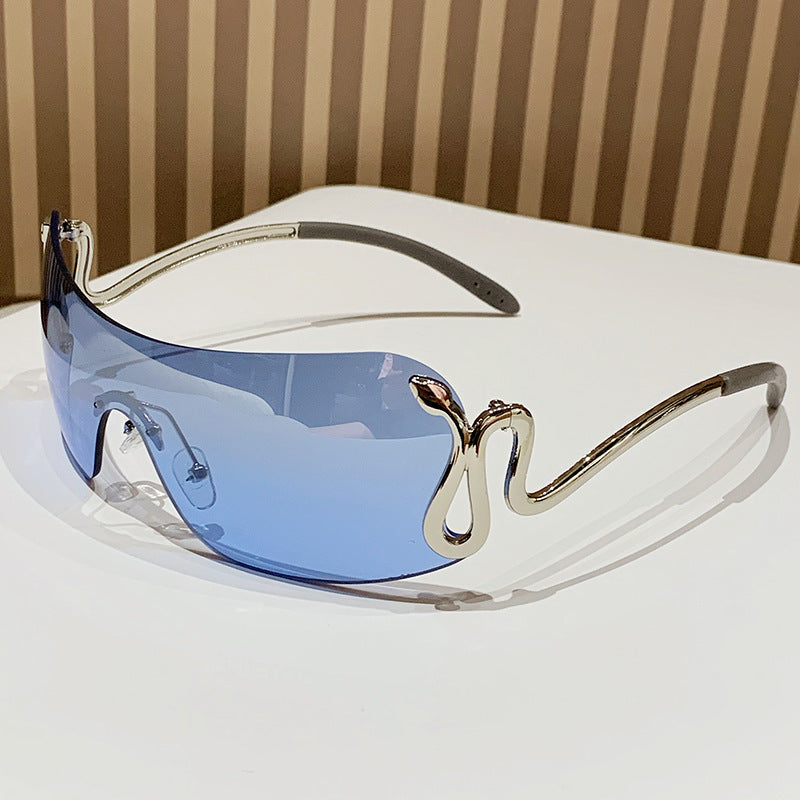 Women's Fashion Oversized Sunglasses with Innovative Metal Frame and Unique Design Bowlift