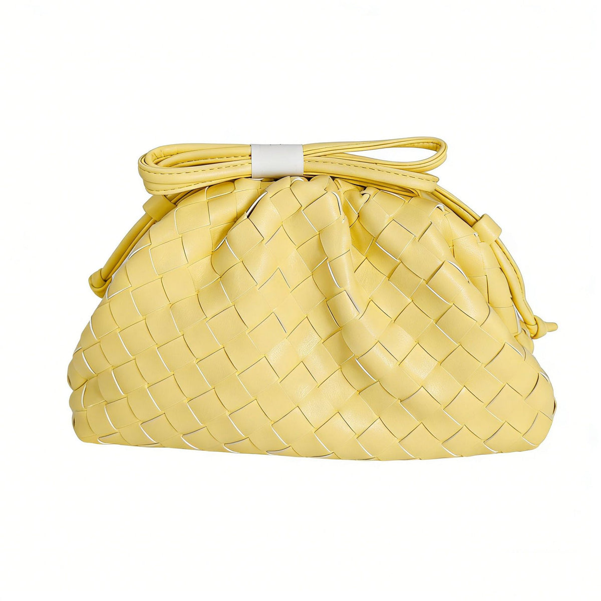 Elegant Woven Leather Bucket Bag Acalora