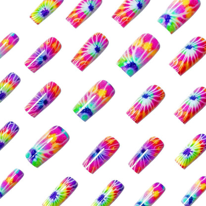 Abstract Tie-Dye Nail Art Design Acalora