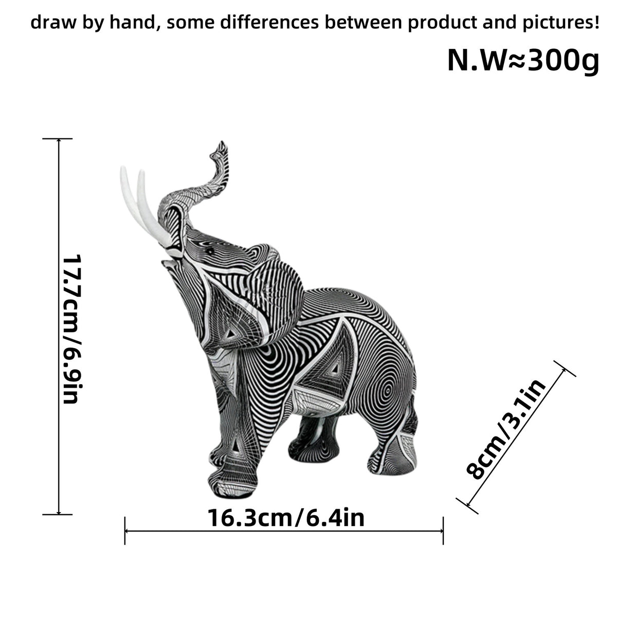 Creative elephant figurine with colorful design Acalora
