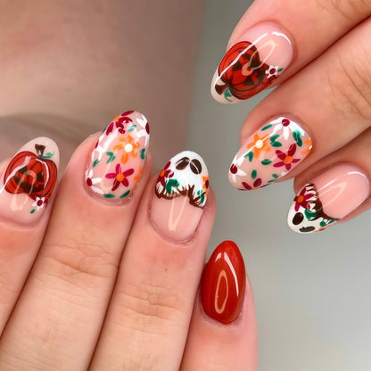 Artificial nails with autumn motifs Acalora