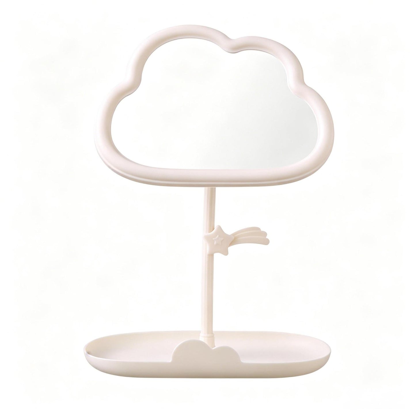 Cloud-Shaped Tabletop Makeup Mirror and Organizer