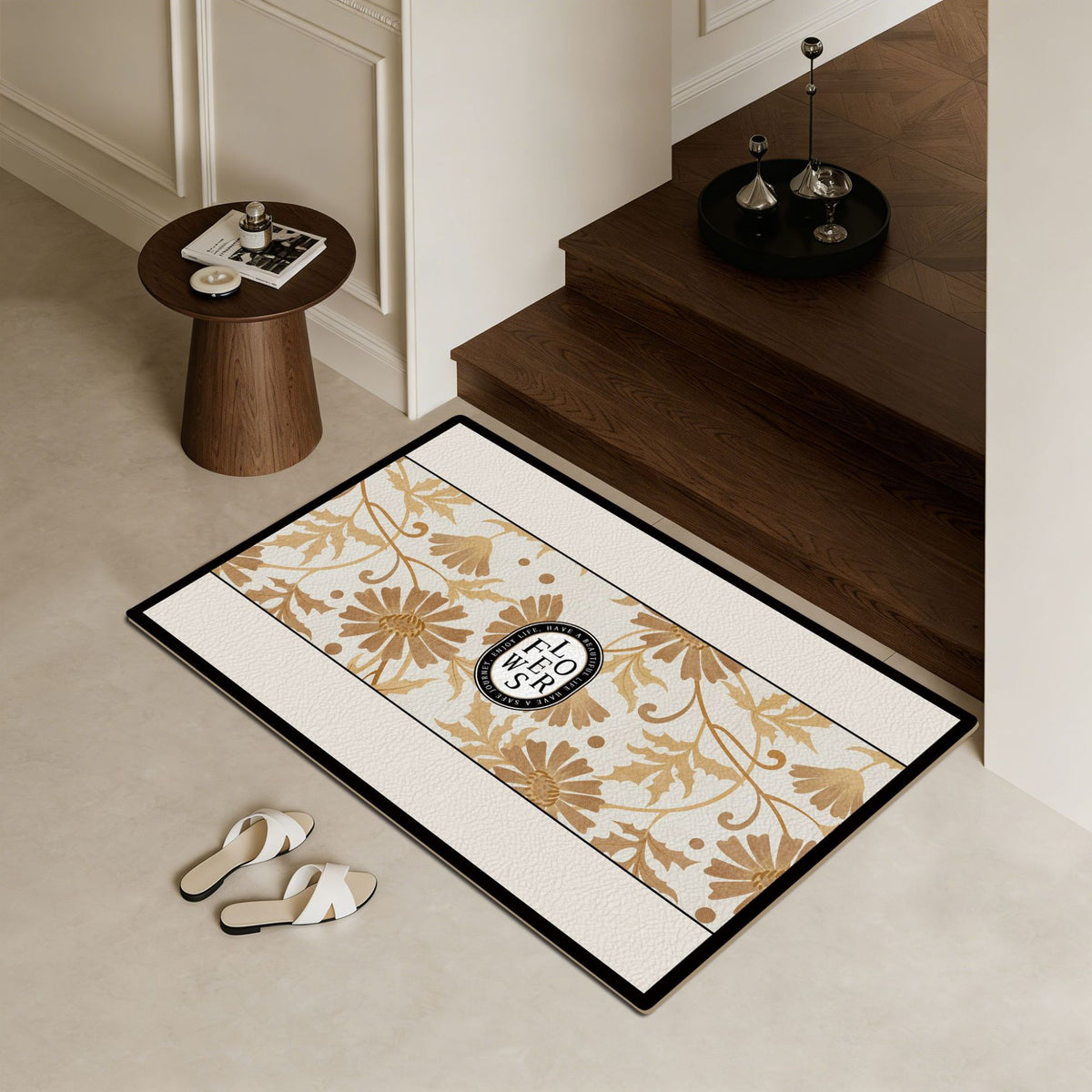 Modern Geometric Bath Mat Acalora