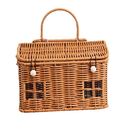 Charming Woven Storage Basket with Lid Acalora