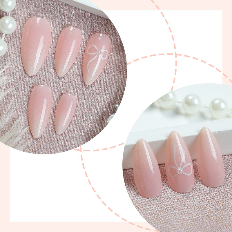 Elegant Press-On Nail Set with Delicate Floral Accents Acalora