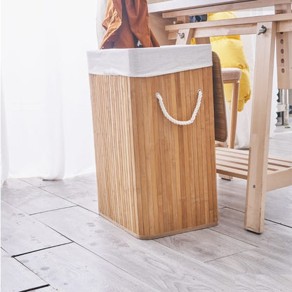Laundry basket made of natural bamboo with removable cover Acalora