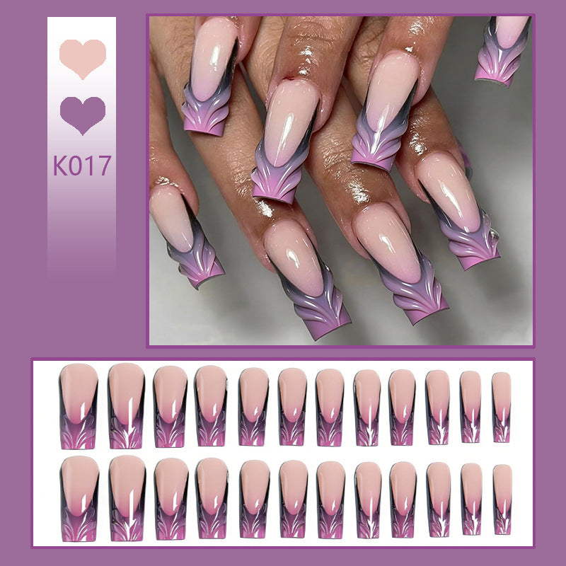 Artificial nail set with elegant 3D leaf design Acalora