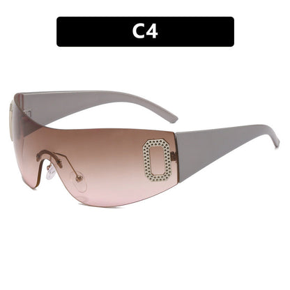 Women's sporty sunglasses in futuristic shield design Bowlift