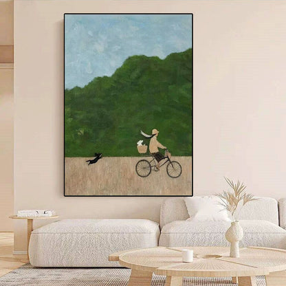 Artistic Bicycle Scene Wall Art