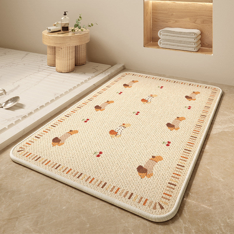 Cartoon Dog-Themed Bath Mat