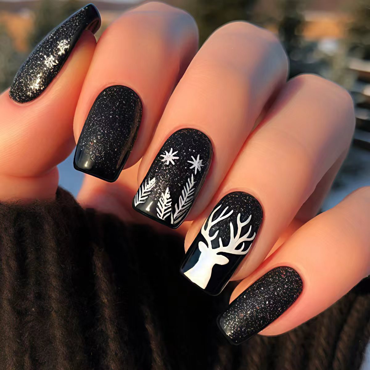 Festive Winter-Themed Nail Art Acalora