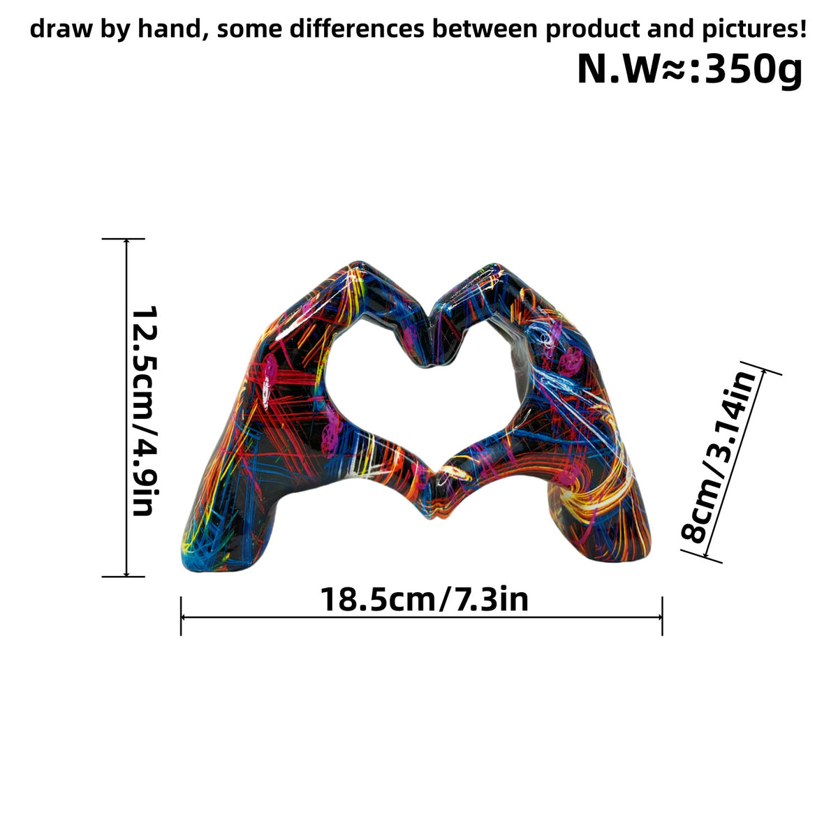Stylish hand sculptures with colorful design Acalora