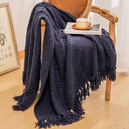 Handwoven Textured Throw Blanket