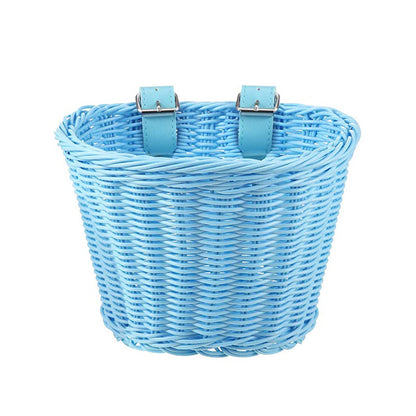 Decorative Woven Storage Basket with Leather Handles Acalora