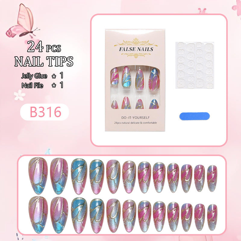 Artificial nails in elegant design with floral watercolor motif Acalora
