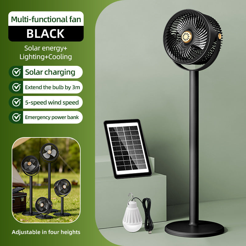 Unisex Solar-Powered Multi-Functional Floor Fan Bowlift