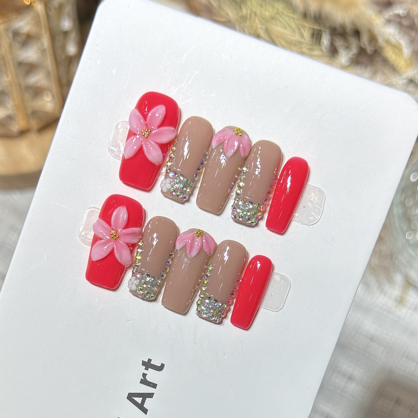 Decorative Floral Press-On Nail Art Set Acalora 1788224002