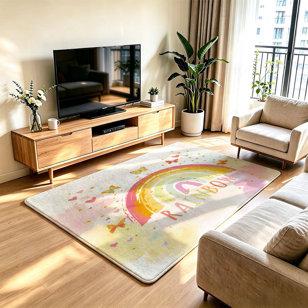 Unisex Playful Rainbow Area Rug