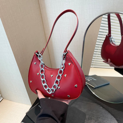 Chic Heart-Embellished Shoulder Bag Acalora