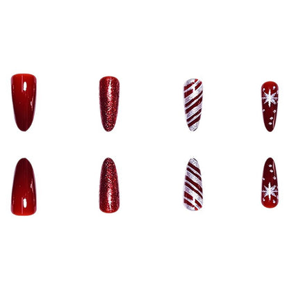 Festive Holiday Stiletto Nail Art Acalora