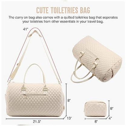 Quilted Weekender Duffle Bag Acalora