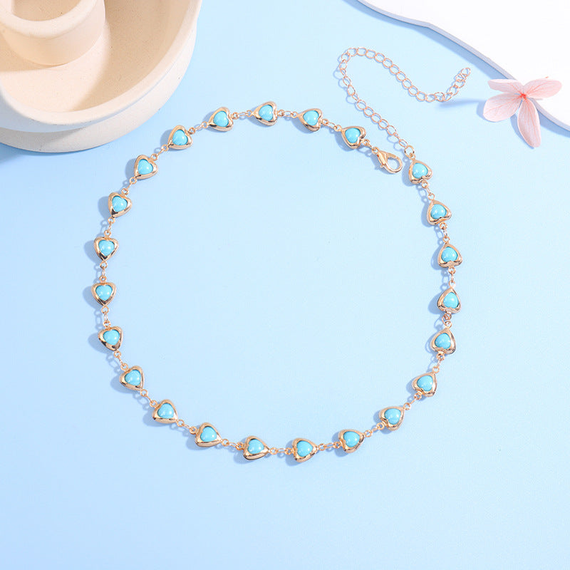Heart-Shaped Gemstone Choker Necklace Acalora
