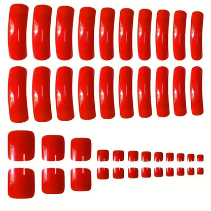 Glossy Long Press-On Nail Set Acalora