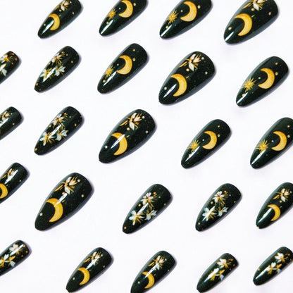 Celestial Floral Nail Art Acalora