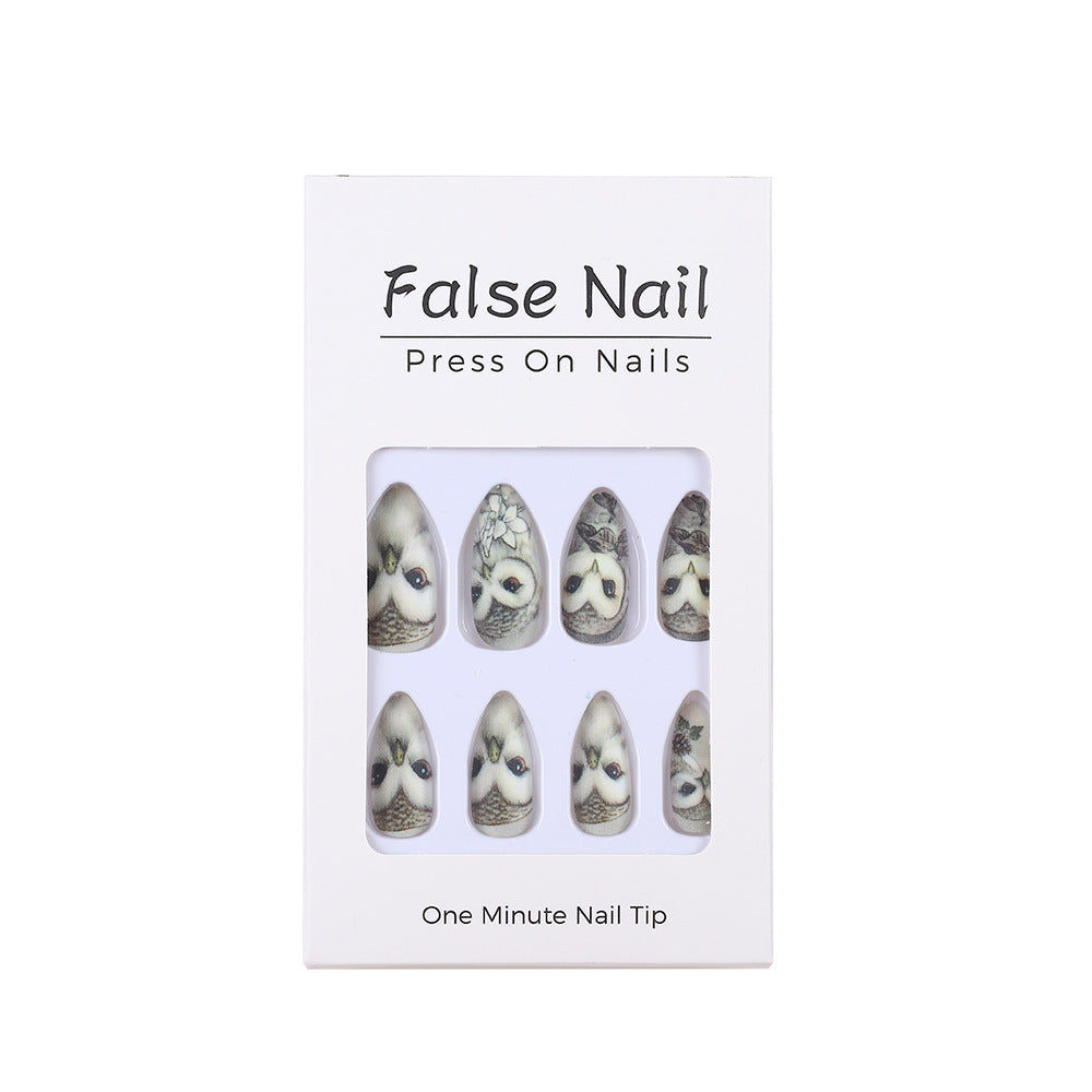 Artificial nails with owl design Acalora