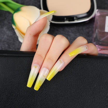 Elegant artificial nails with gold accents Acalora