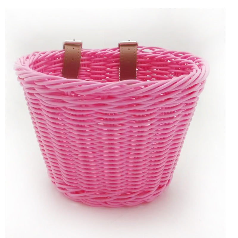 Decorative Woven Storage Basket with Leather Handles Acalora