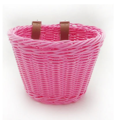 Decorative Woven Storage Basket with Leather Handles Acalora
